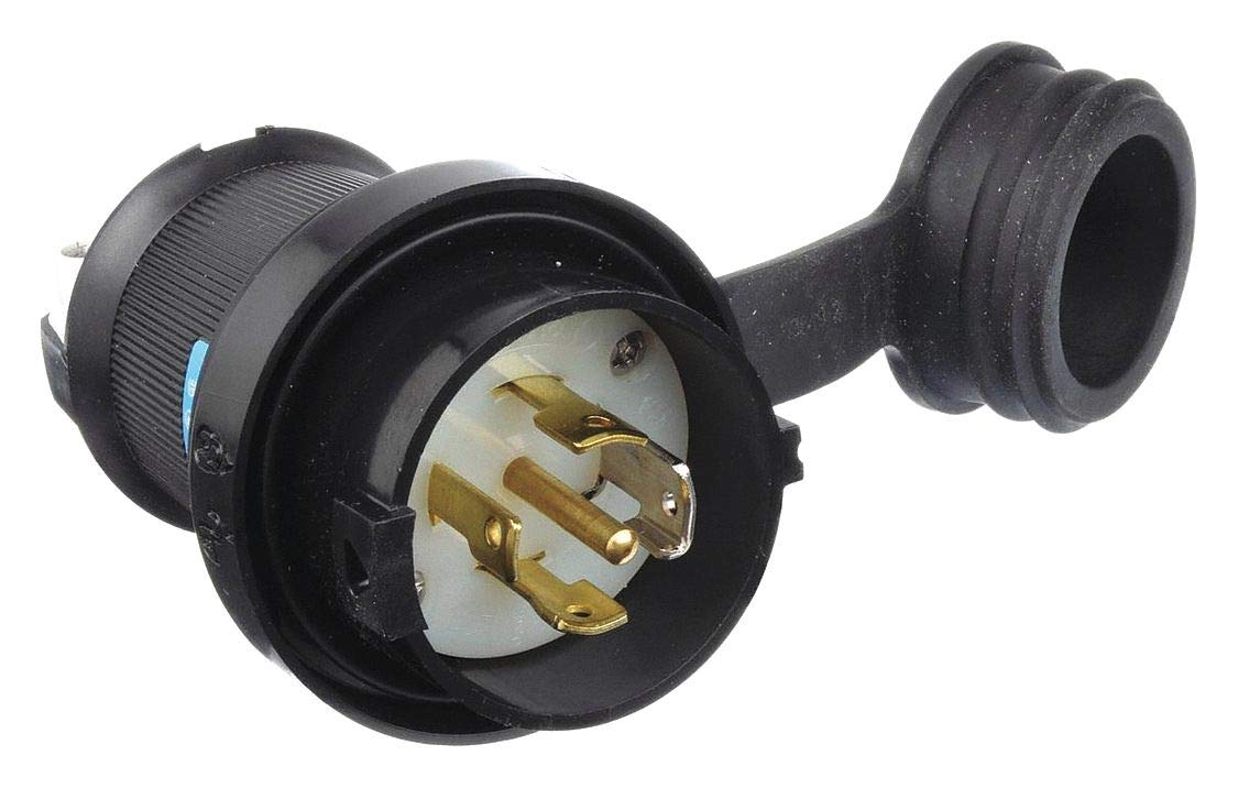 30A Waterproof Locking Plug 4-Pin 5W 120/208VAC - Heavy Duty Electrical Connector for Marine, RV, and Outdoor Power Equipment