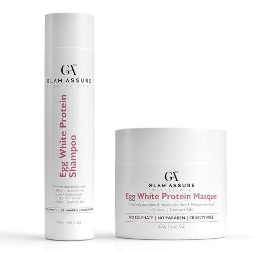 Glam Assure Anti Hair Fall Shampoo & Conditioner Set with Egg White Protein - 95% Hair Loss Reduction, Strengthens Hair, Sulfate & Paraben Free - For Men & Women (500g x 2 Pack) | Perfect for Daily Hair Care & Damaged Hair Repair