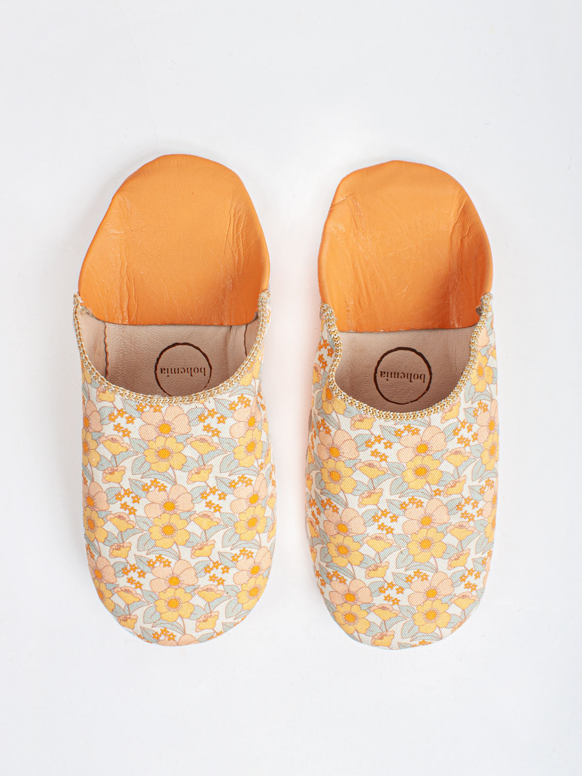 Margot Floral Babouche Slippers - Honey Color Comfortable House Shoes for Women | Perfect for Indoor Lounging, Spa Days & Cozy Home Wear