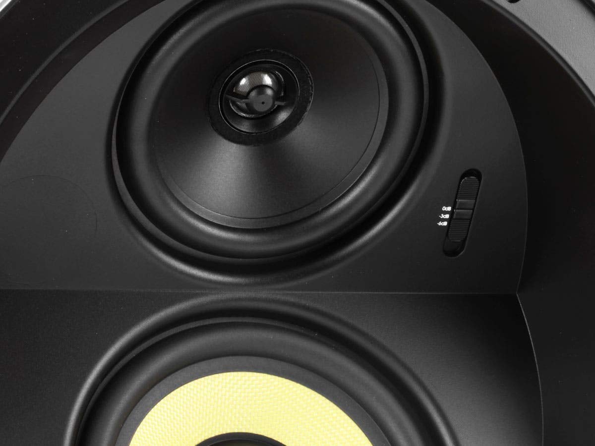 Monoprice Caliber 6.5 Inch 2-Way Aramid Fiber In-Ceiling Speakers with Titanium Silk Dome Tweeters - High-Quality Home Audio for Living Room, Home Theater & Background Music