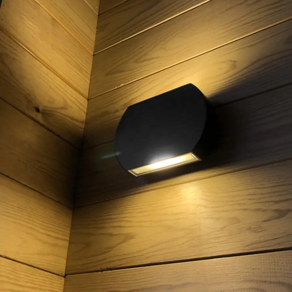 Minimalist Geometric Wall Sconce - Modern Up and Down LED Light Fixture for Bedroom, Living Room & Hallway Lighting