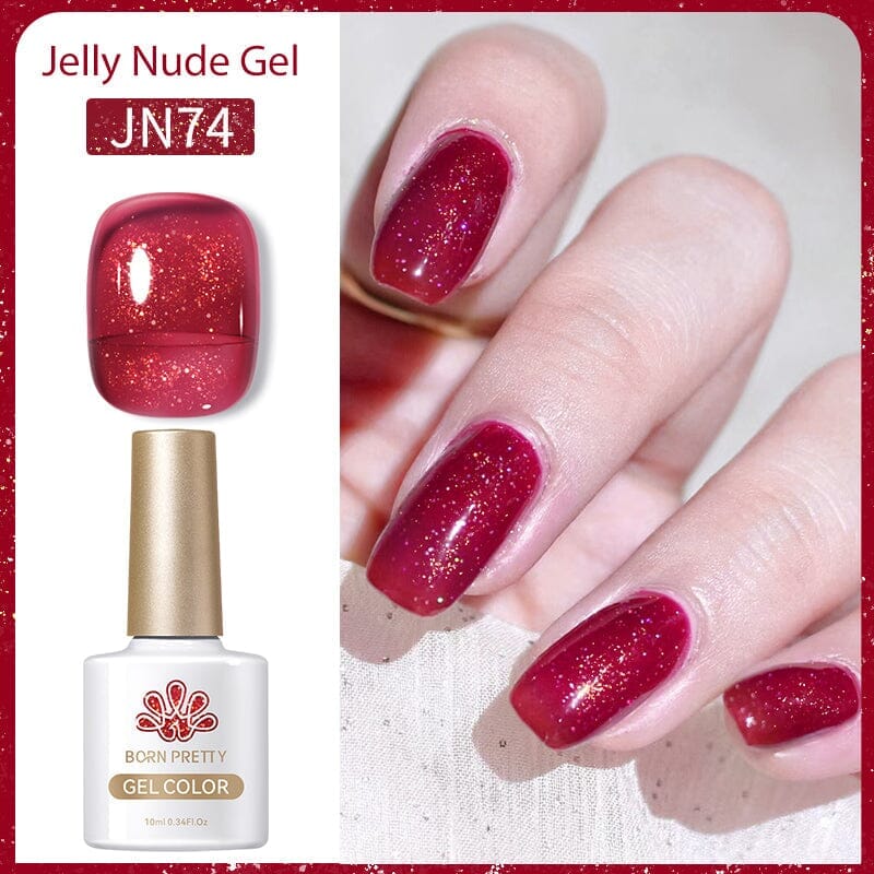 Born Pretty Jelly Nude Gel Polish - Long Lasting Soak Off UV LED Nail Polish for Salon & Home Manicure - Perfect for Weddings, Parties & Everyday Wear