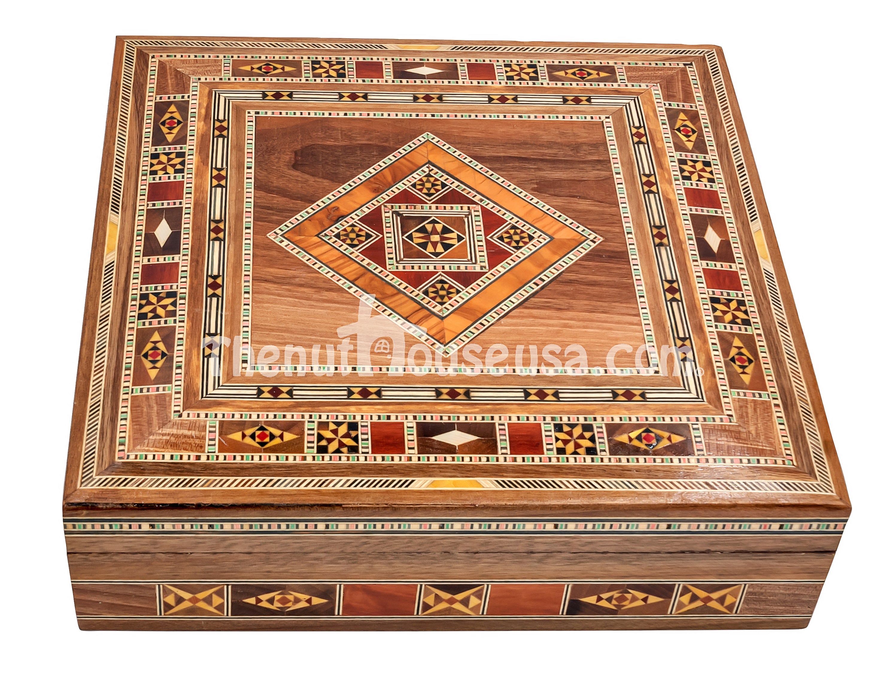 Handmade Syrian Wooden Jewelry Box 70013 - Elegant Storage for Necklaces, Rings & Earrings - Perfect Gift for Women & Home Decor