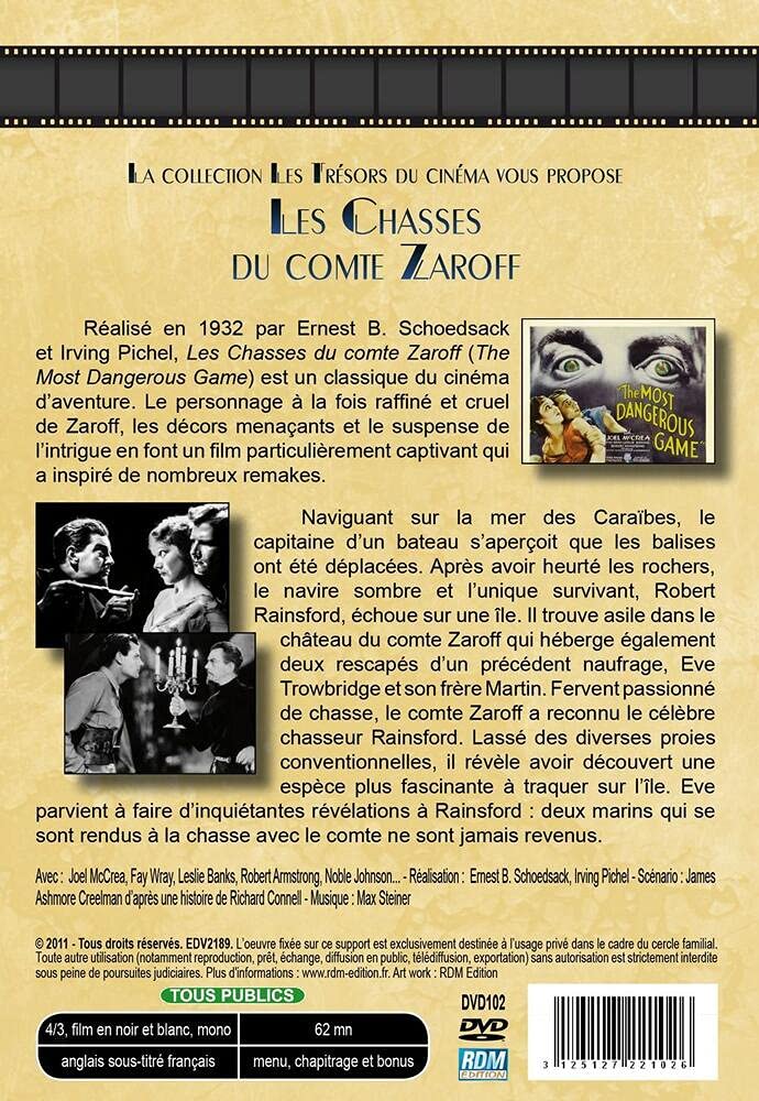 The Most Dangerous Game: Count Zaroff's Hunting Adventures - Classic Cinema Treasure for Movie Enthusiasts & Film Collectors