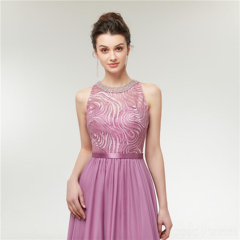 Elegant Purple Beaded Long Prom Dresses for Evening Party | Affordable Formal Gowns for Homecoming, Wedding & Special Occasions