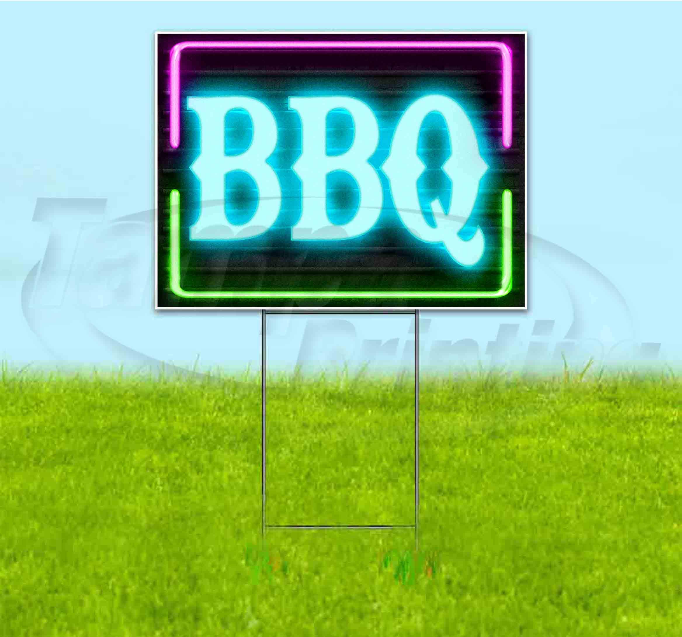 Outdoor BBQ Neon Yard Sign (18