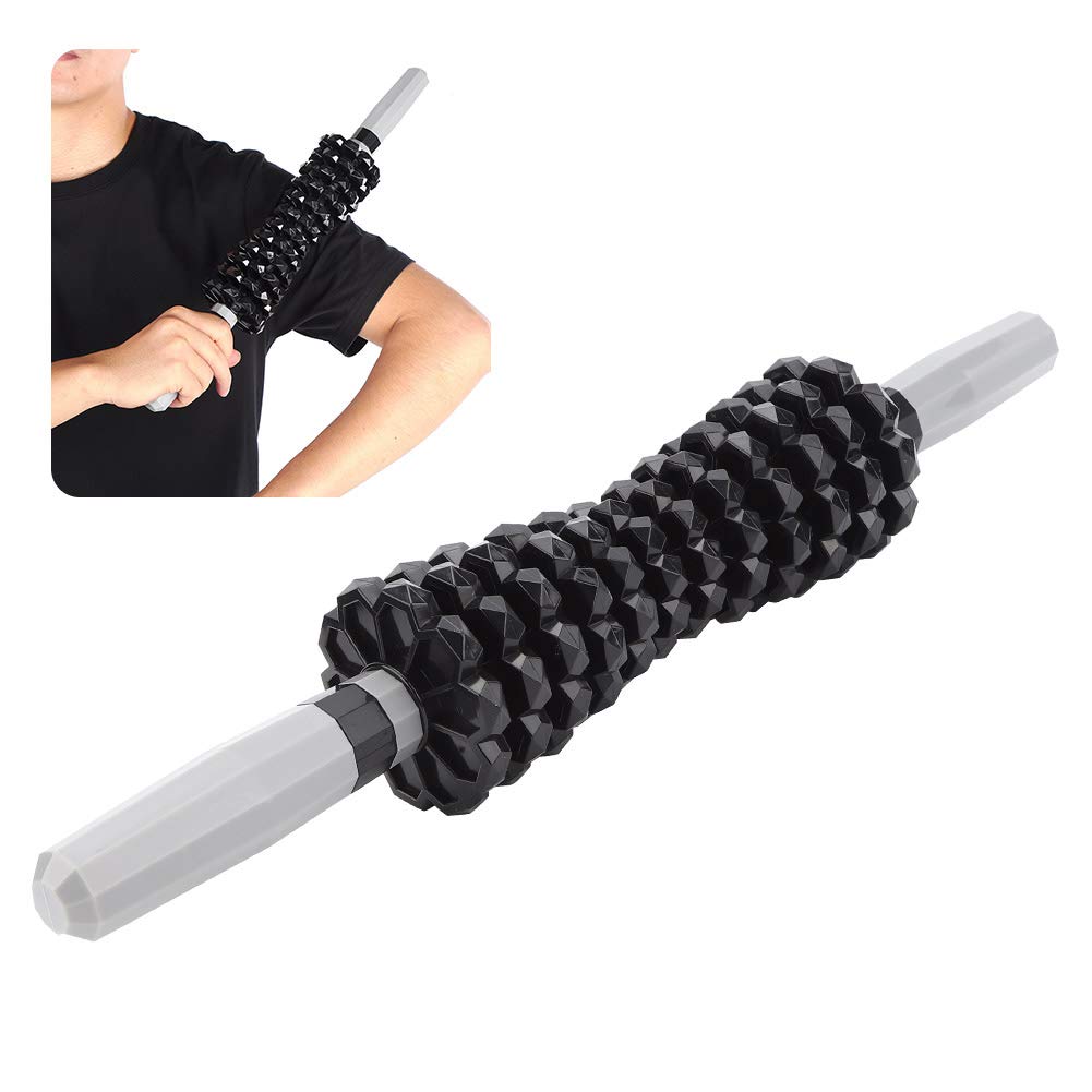 Premium Black Fitness Yoga Massage Stick Roller - Deep Muscle Relaxation & Recovery Tool for Athletes, Gym Workouts & Post-Exercise Pain Relief