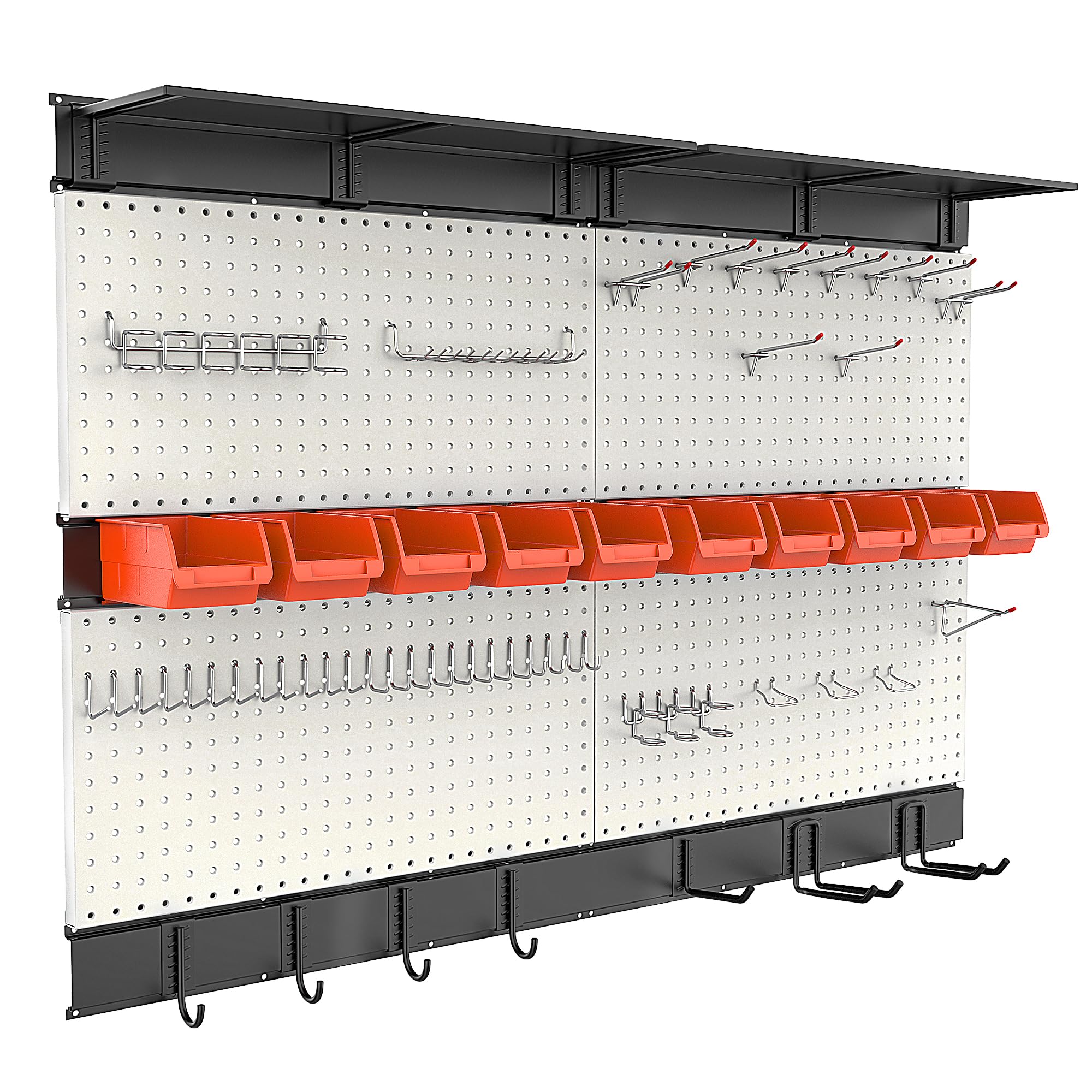 Ultrawall Pegboard Wall Organizer - 48x36 Inch Garage Storage Panel with Hooks & Storage Bins - Heavy Duty Tool Board for Workshop, Garage & Home Organization - Includes 72pcs Accessories
