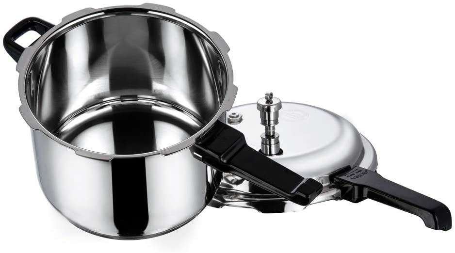Vinod 8 Liter Stainless Steel Sandwich Bottom Pressure Cooker - Fast & Safe Cooking for Indian, Asian & American Cuisines | Perfect for Rice, Curry, Stews & Meal Prep