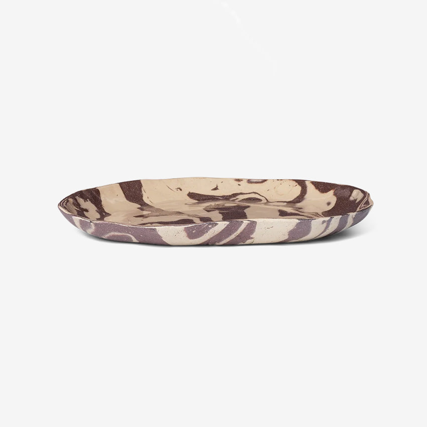 Ferm LIVING Ryu Platter - Modern Ceramic Serving Tray for Dining & Entertaining | Perfect for Appetizers, Cheese, Charcuterie & Home Decor