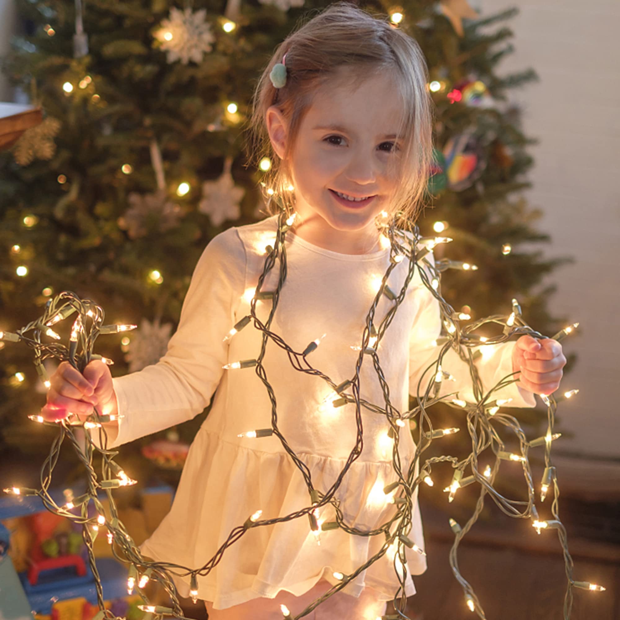 150 Count 29 FT Christmas Mini String Lights - UL Certified Green Wire Fairy Lights for Xmas Tree, Patio & Holiday Decorations | Indoor Outdoor Connectable Warm White Lights for Christmas, Party, Wedding & Home Decoration