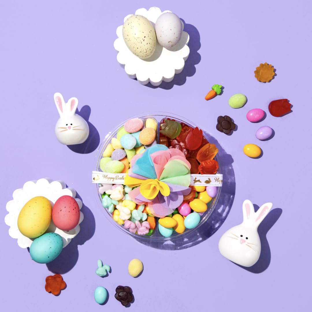Purple Plum Easter Gift Basket - Assorted Chocolate, Candy & Sweets Basket with Easter Eggs & Bunnies - Perfect for Easter Celebrations, Party Favors & Holiday Gifting