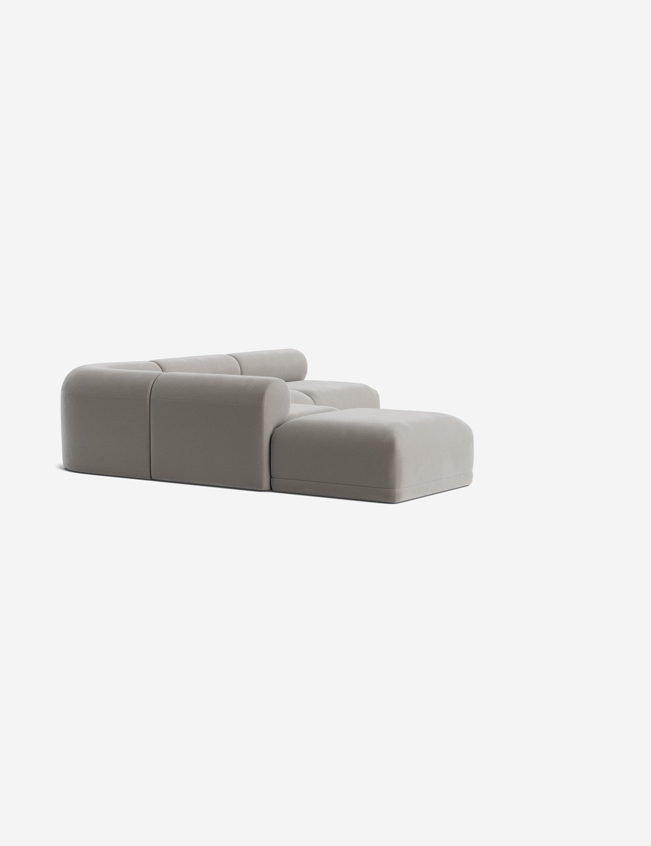 Modern Carson Sectional Sofa with Ottoman - Comfortable L-Shaped Couch & Storage Footrest for Living Room, Family Room & Small Spaces - Soft Fabric Upholstery & Sturdy Wood Frame