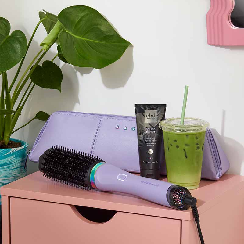 ghd Futurescape Limited Edition Duet Blow Dryer Brush in Galactic Lilac - Professional Hair Styler for Smoothing & Volumizing - Perfect for Home & Salon Use