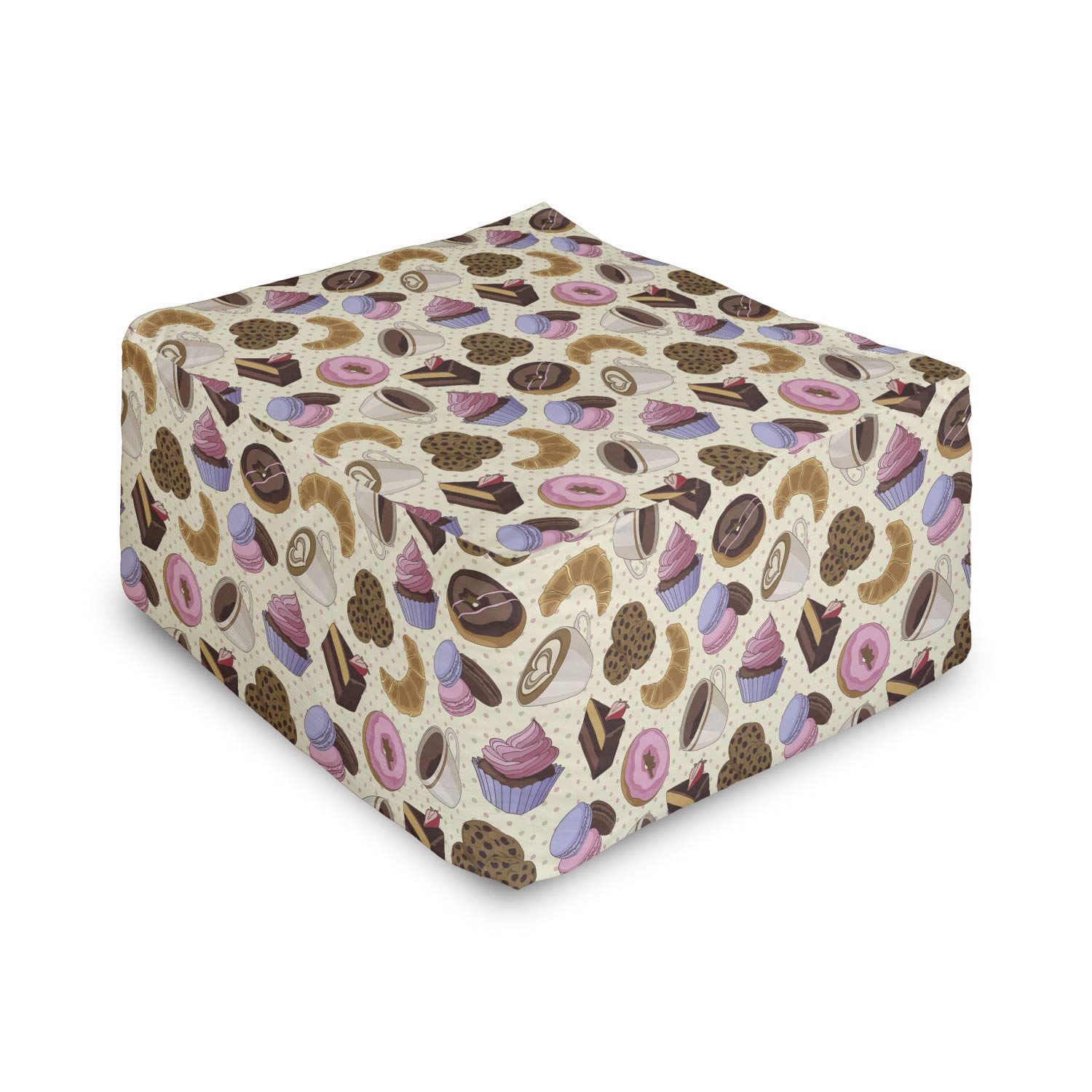 Ambesonne Coffee Rectangle Pouf Ottoman - 25