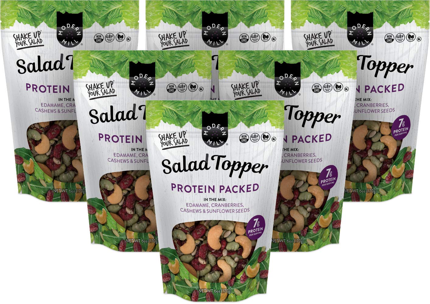 Modern Mill Protein Salad Topper - Gluten-Free, Vegan, Keto, 6oz (6-Pack) for Healthy Meals