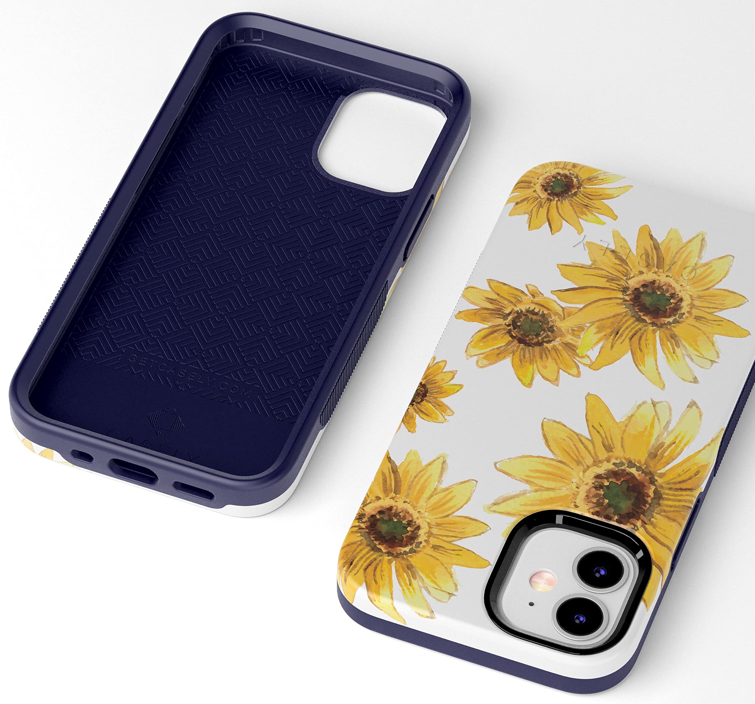 Casely iPhone 12 Mini Case with Sunflower Design - MagSafe Compatible Protective Cover | Bright Yellow Shockproof Phone Case for Women & Men | Perfect for Outdoor Activities, Work & Daily Use