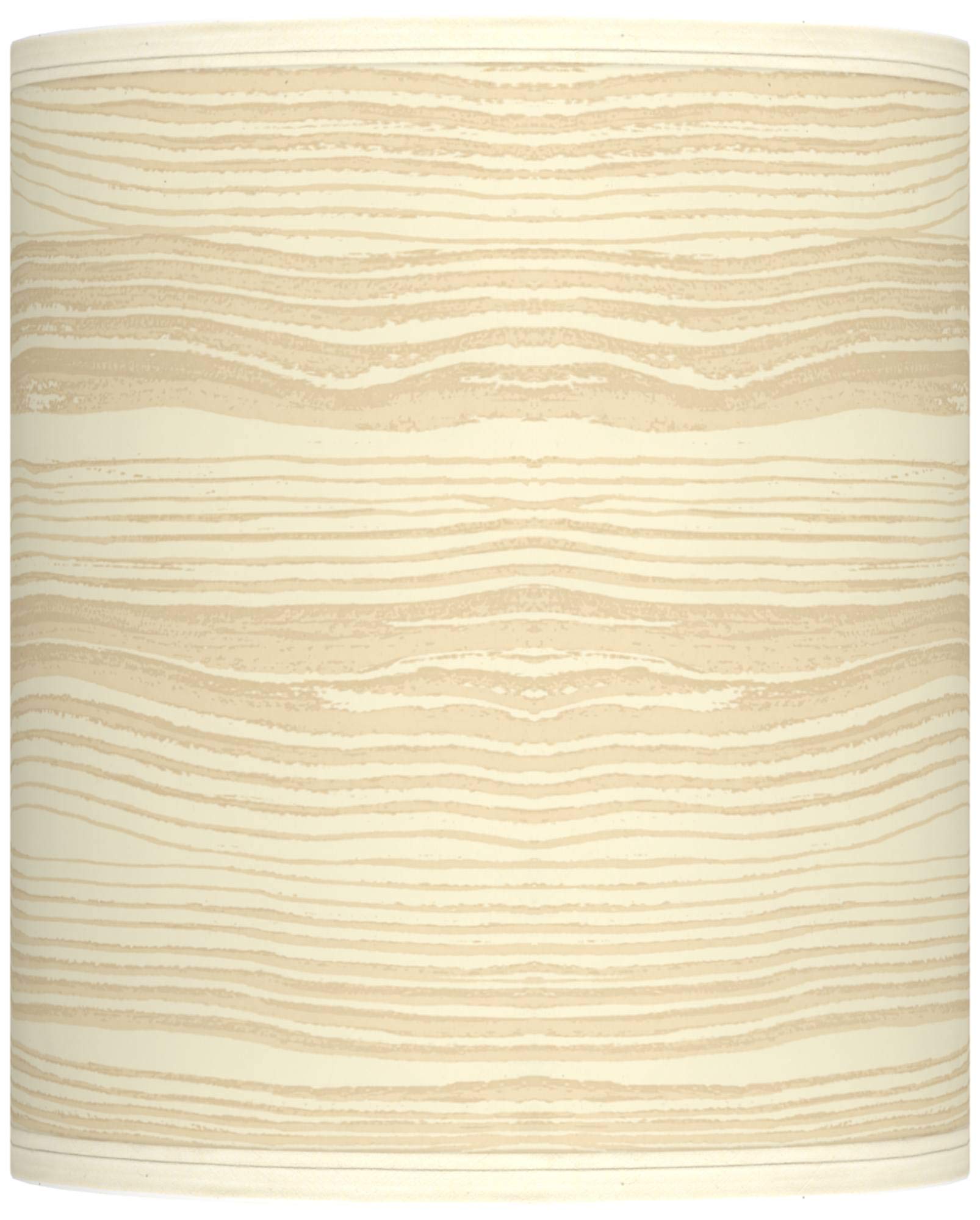 10x10x12 Inch Cylinder Print Lamp Shade - Birch Blonde Beige Small Spider Fitting with Replacement Harp & Finial - Giclee Glow Lighting for Bedroom, Living Room & Office Decor