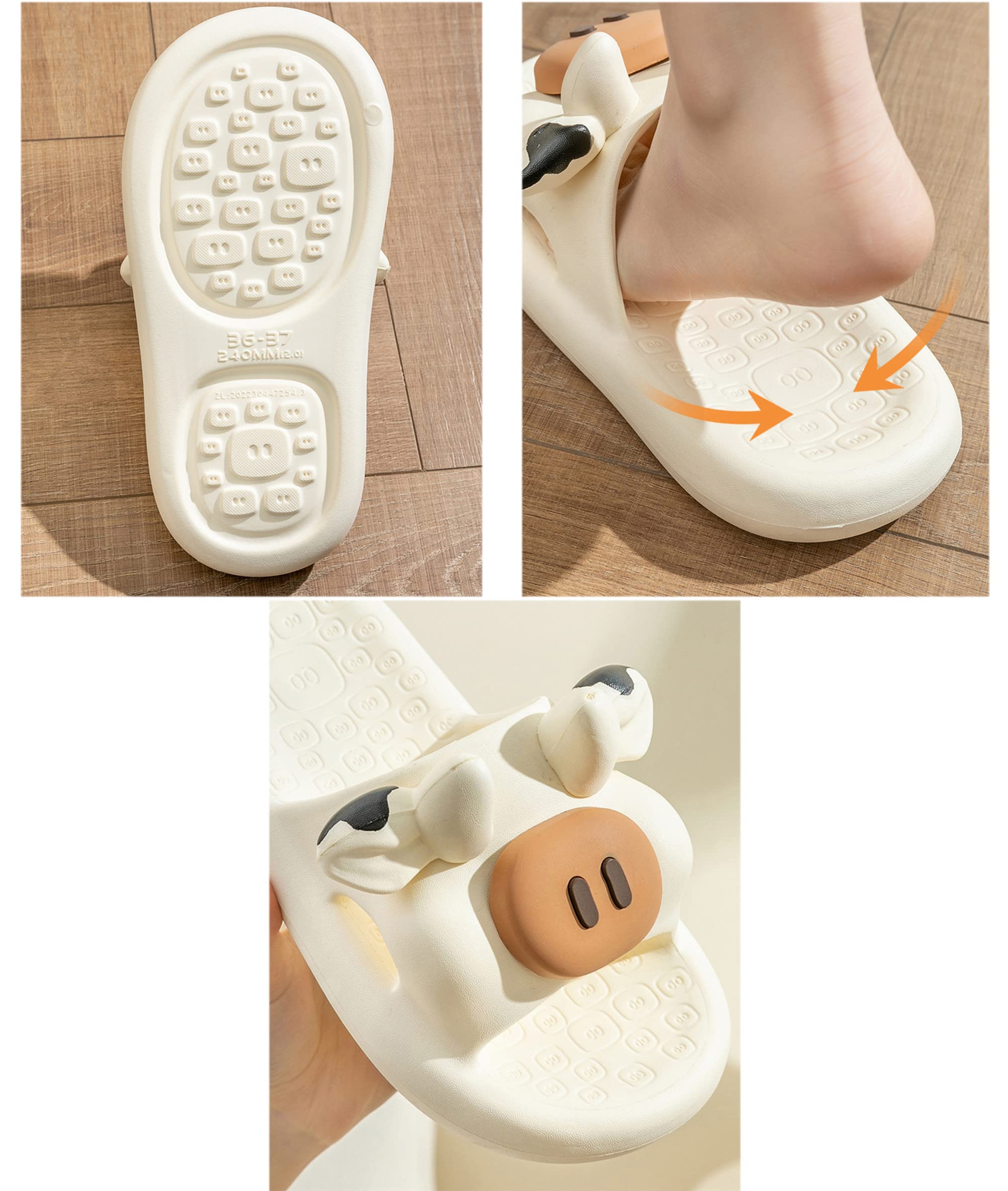 **Women's Summer Animal Pig Slippers - Indoor Non-Slip Open-Toe Sandals for Bathroom, Home, and Spa Comfort**
