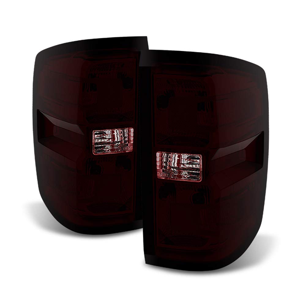 ACANII Red Smoke LED Tail Lights for 2014-2018 Chevy Silverado 1500 & 2015-2017 2500HD/3500HD - Durable Aftermarket Replacement with Stylish Design - Perfect for Night Driving and Custom Truck Upgrades