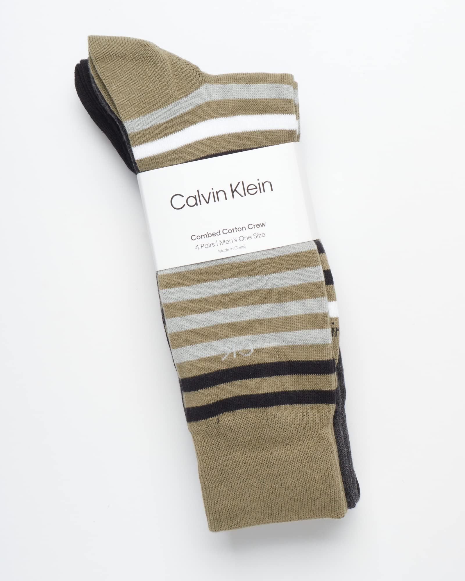 Calvin Klein Men's Dress Socks - 4 Pack Cotton Blend Crew Socks with Stylish Patterns for Business & Formal Wear - Perfect for Office, Weddings & Special Occasions
