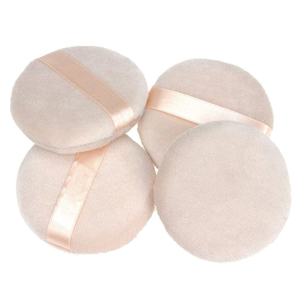 4-Piece Powder Puff Foundation Makeup Sponge Set for Liquid & Loose Face Powder - 2.75 Inch Soft Blending Tools for Flawless Makeup Application - Perfect for Daily Use, Travel & Professional Makeup Kits