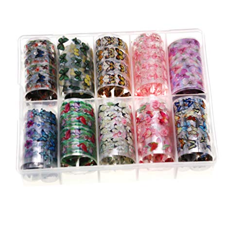DIY Butterfly Nail Foils - Floral & Starry Sky Nail Art Stickers for Women | Colorful Nail Decals for Fingernails & Toenails | Fall Nail Design Accessories | Perfect for Autumn Manicures, Parties & Special Occasions