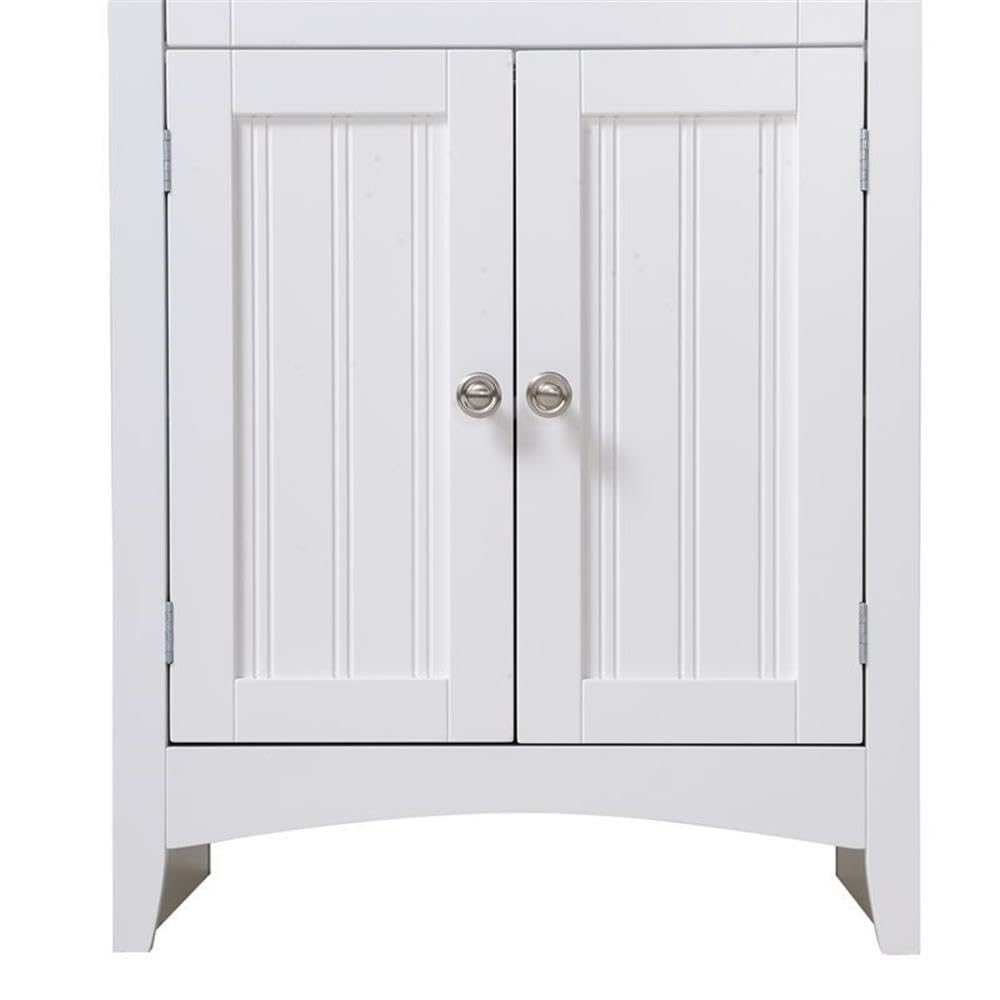 White Small American Furniture Classics 25503 OS Microwave & Coffee Maker Utility Cabinet with Drawer - Perfect for Home Office & Kitchen Storage