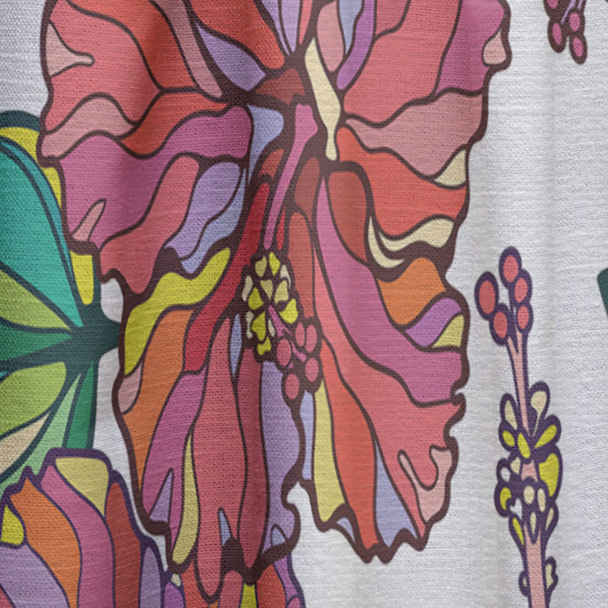 DesignQ Thermal Insulated Floral Hibiscus Curtains - Single Panel 52x120 Inches - Elegant Window Drapes for Bedroom & Living Room | Perfect for Home Decor, Sun Protection & Energy Saving