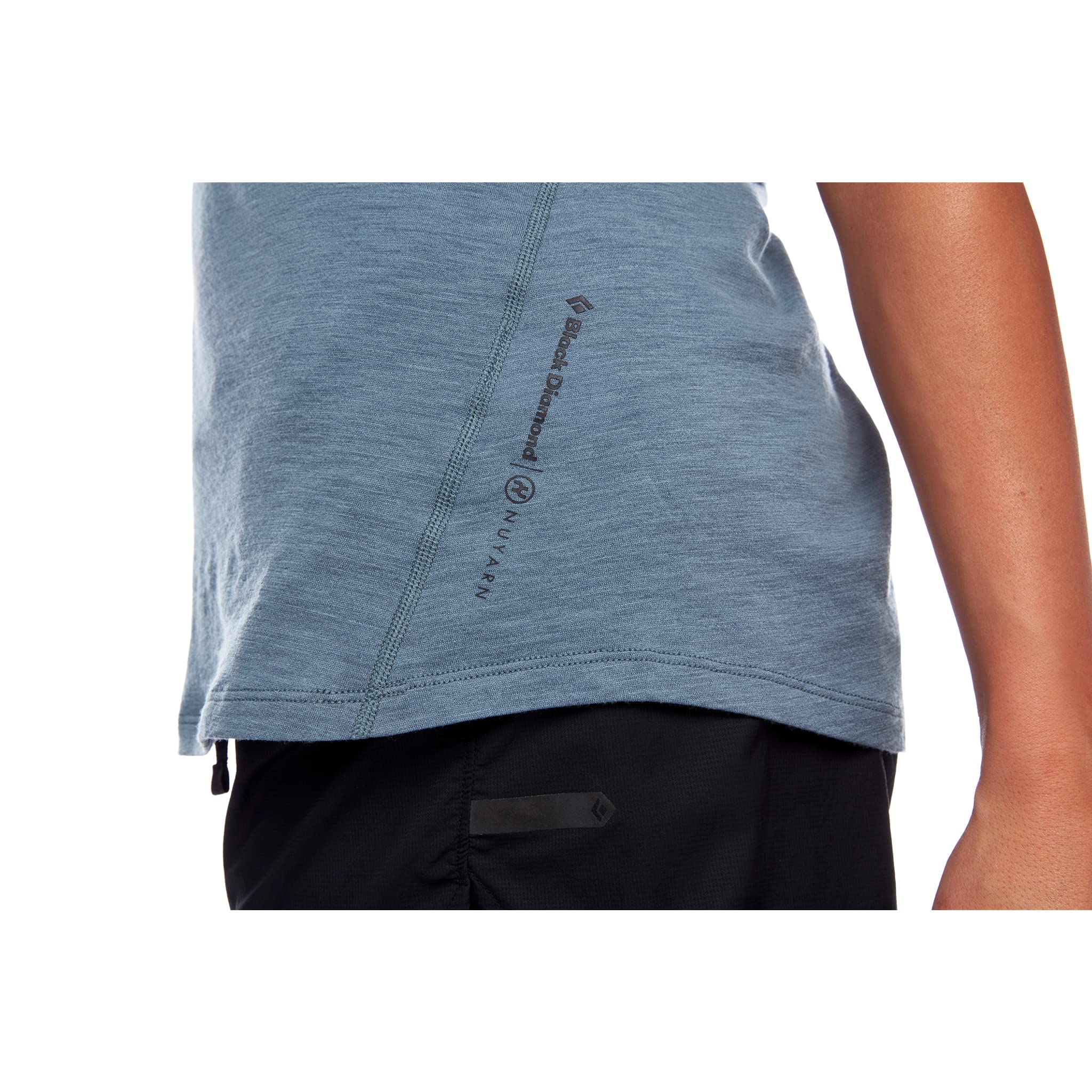 Black Diamond Women's Flux Merino Short Sleeve Shirt - Storm Blue, Medium | Moisture-Wicking & Odor-Resistant Hiking & Travel Top for Outdoor Adventures