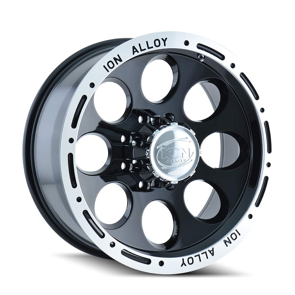 ION Alloy Wheels 174-5885B - Premium 18-Inch Black Machined Rims for Trucks & SUVs - Durable & Stylish for Off-Road & Urban Driving