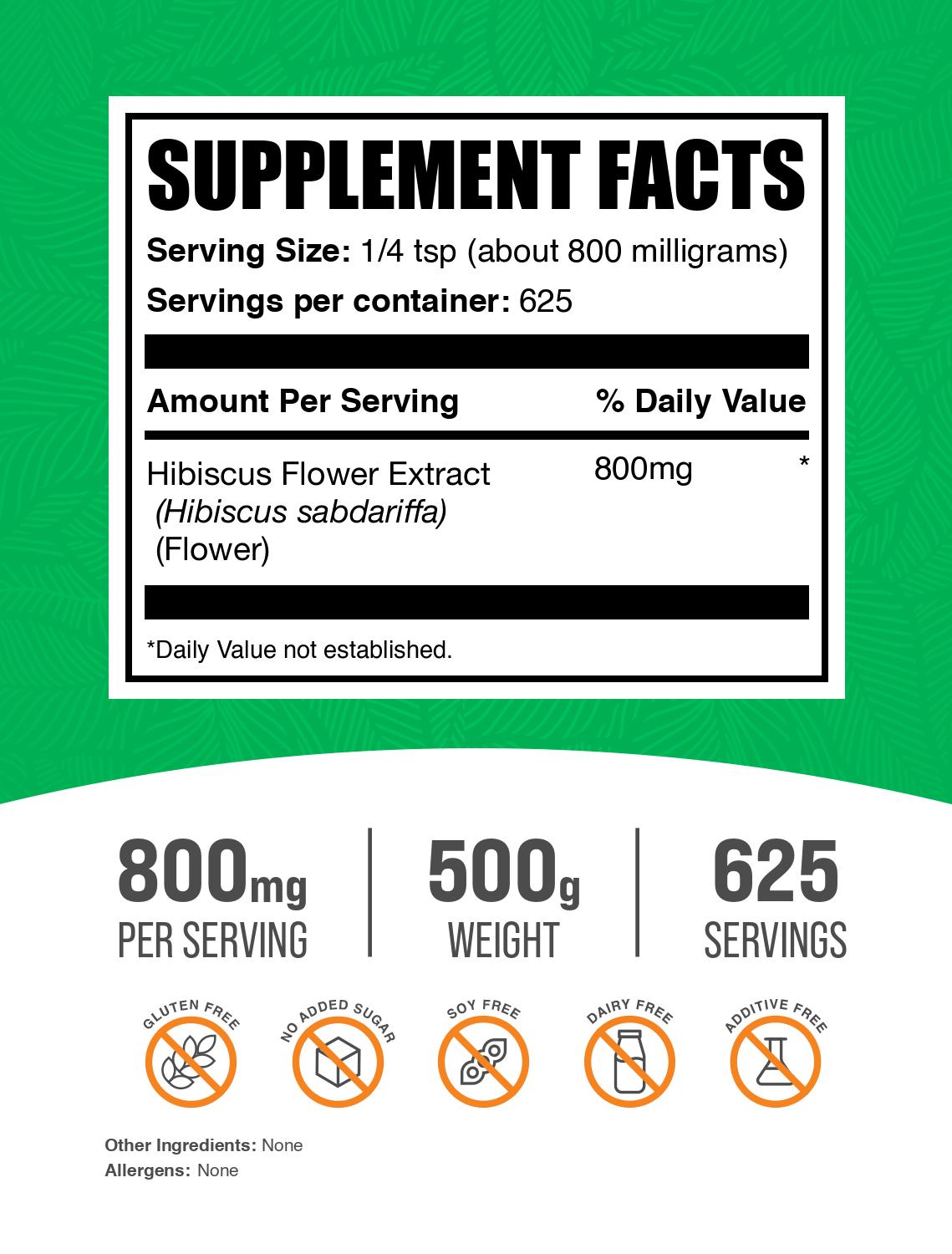 Organic Hibiscus Flower Extract Powder for Skin Care & Tea - Natural Antioxidant & Anti-Aging Supplement for Glowing Skin & Detox Drinks