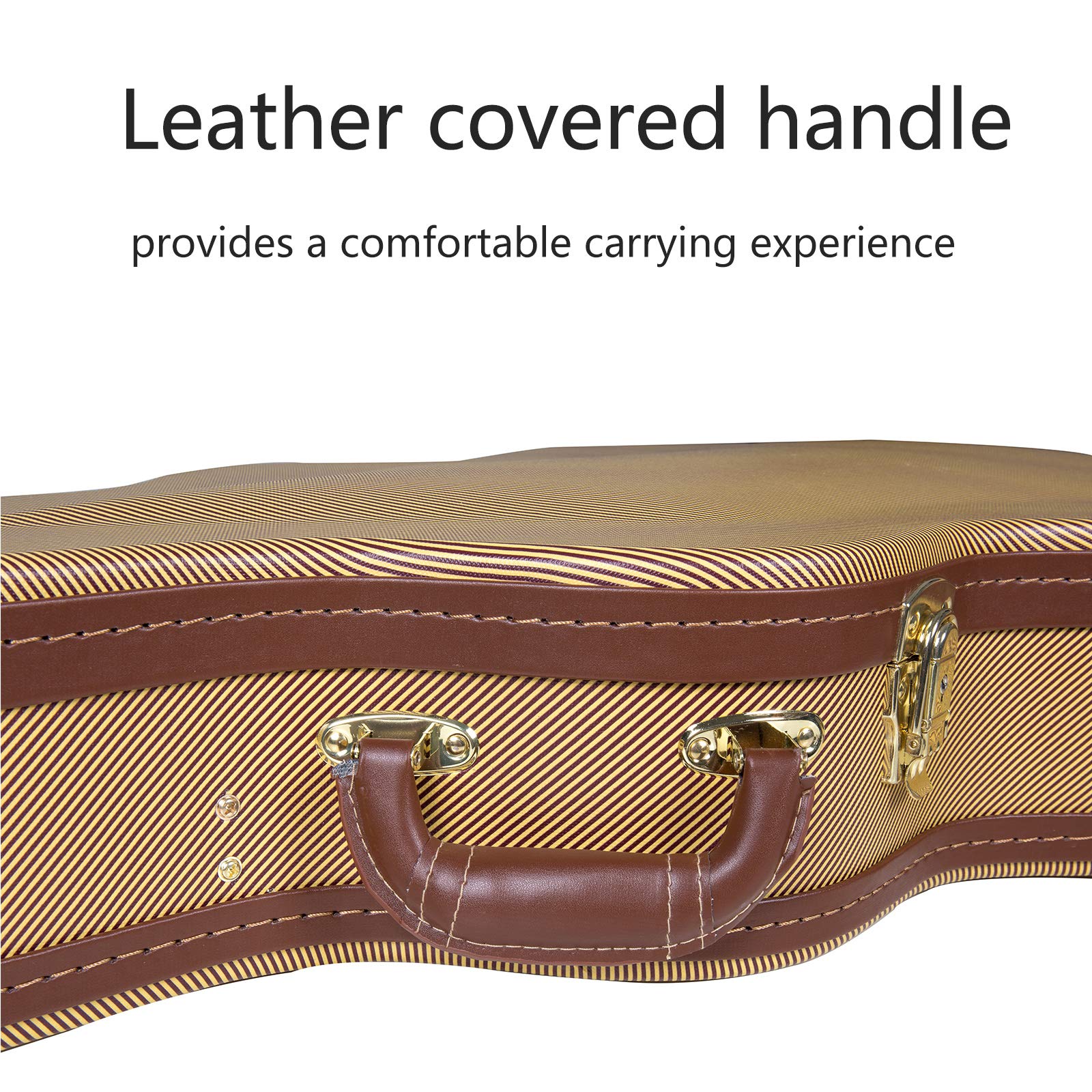 Premium Crossrock Wooden Guitar Case for 335 Style 6-String Semi-Hollow Electric Guitars - Durable Stainless Steel Latches, Protective Sponge Lining, Metal Feet & Storage Space - Vinyl Tweed (CRW620SATW) - Perfect for Gigging Musicians & Professional Storage
