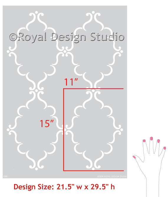 Raj Trellis Indian Wall Stencil - DIY Home Decor Stencil for Wall Painting, Mehndi & Mandala Art - Perfect for Bedroom, Living Room, and Nursery Wall Designs