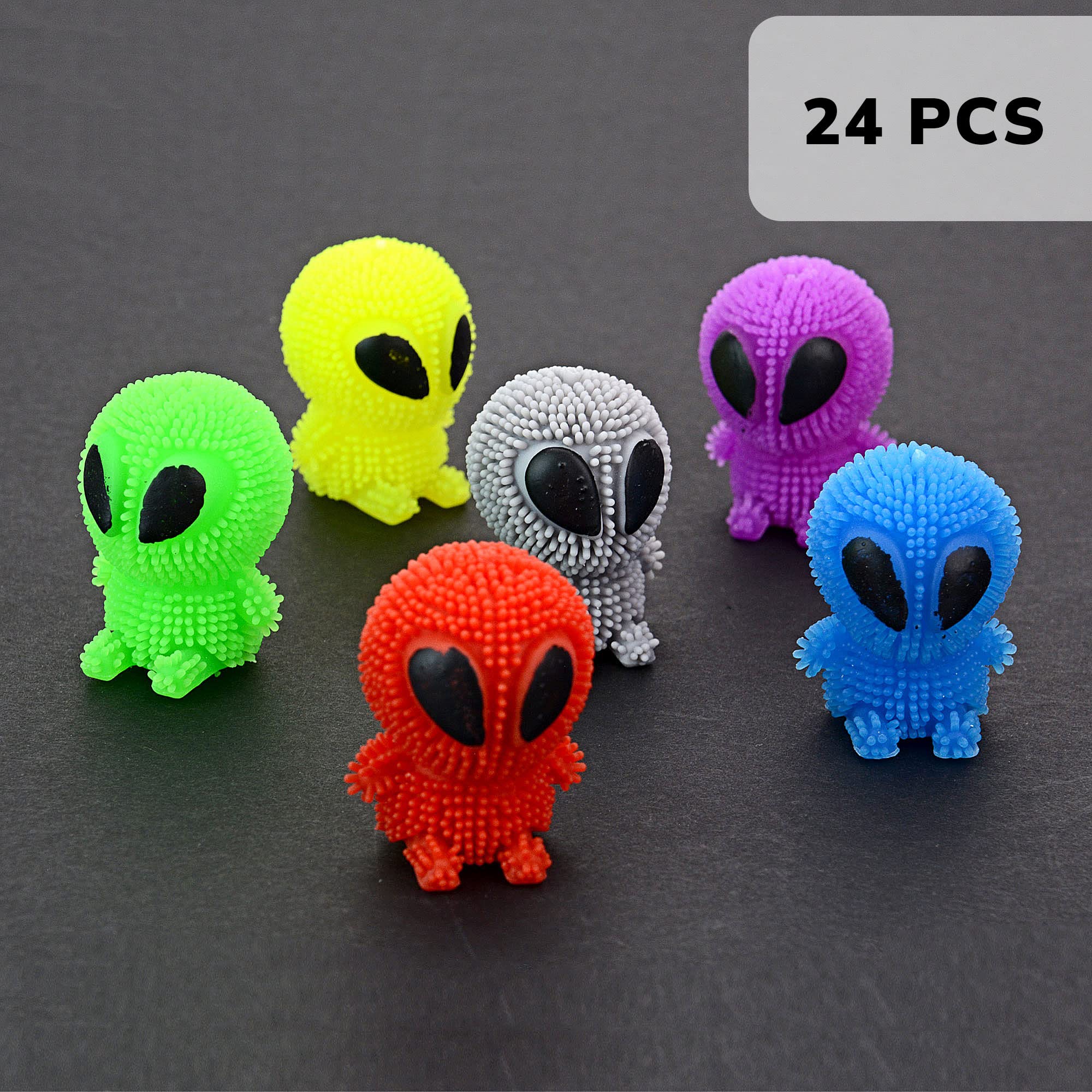 Alien Squishy Toys for Kids - 24 Pack Mini Puffer Balls for Party Favors & Easter Gifts