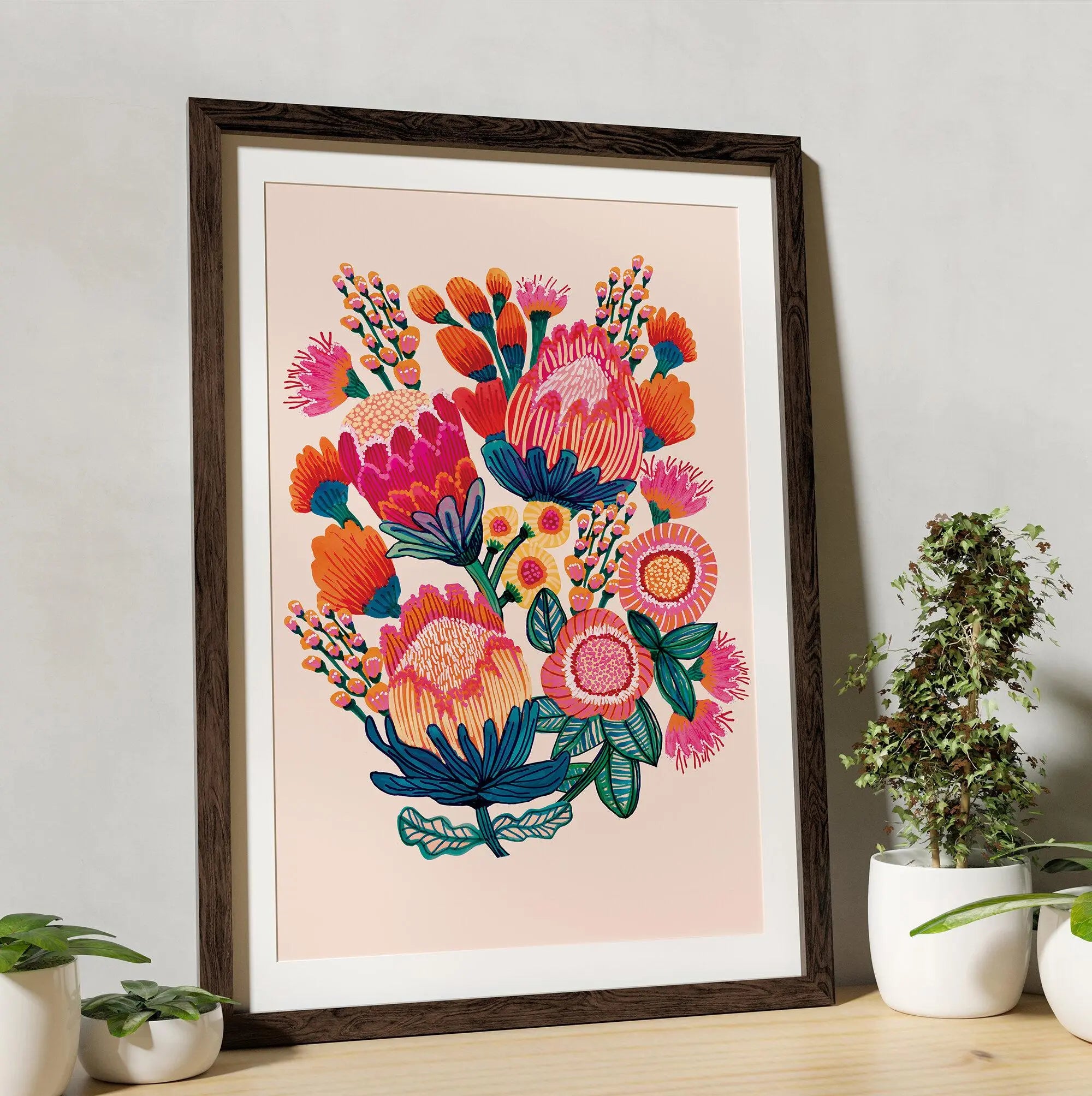 Bush Bounty Botanical Wall Art Print - Nature Inspired Home Decor for Living Room, Bedroom & Office - Perfect for Plant Lovers & Interior Design