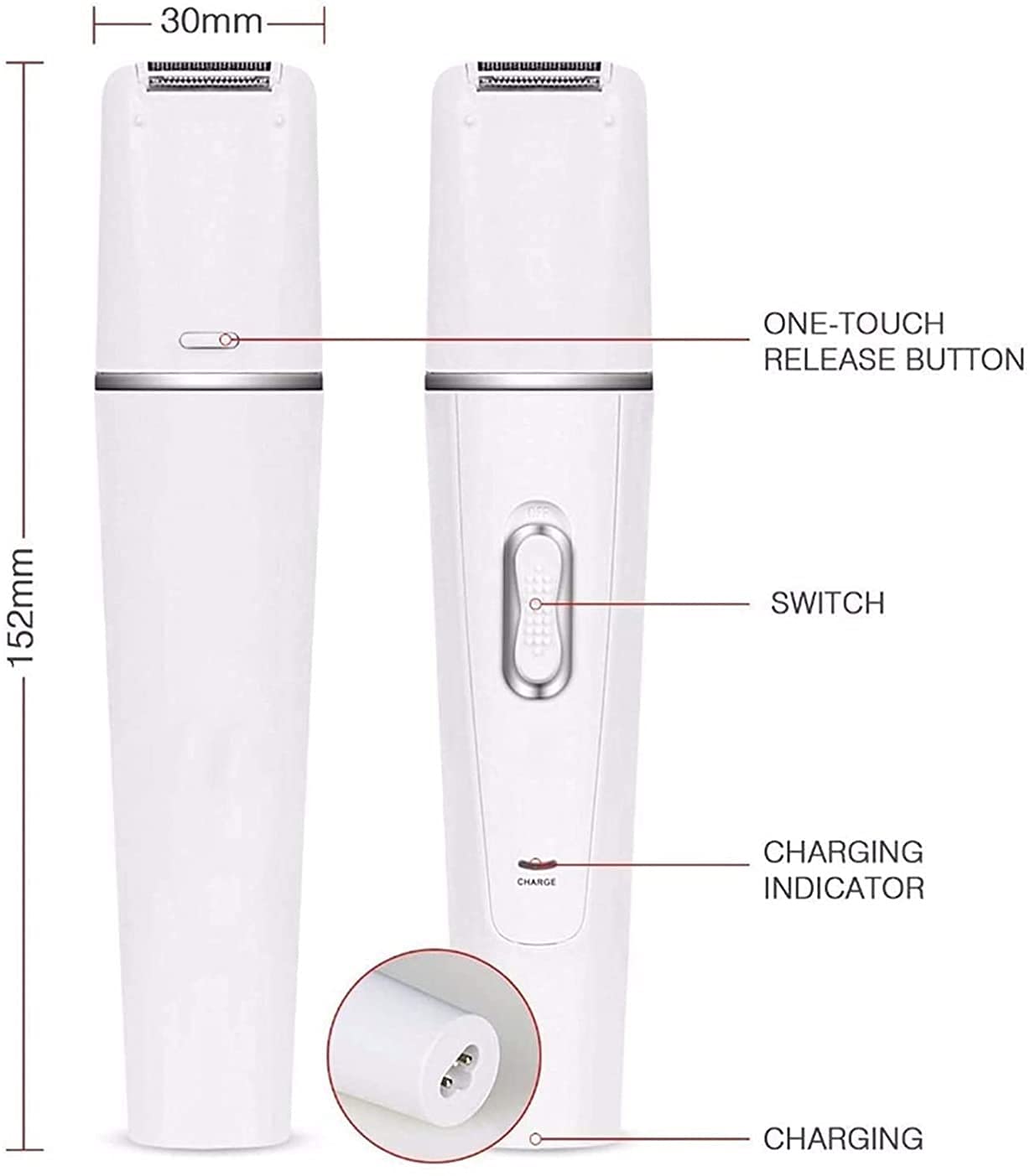 5-in-1 Rechargeable Electric Hair Remover & Epilator for Women - Painless Hair Removal with Callus Remover, Pumice Stone, Rollers & Facial Cleansing Brush - Perfect for Smooth Legs, Underarms & Bikini Line at Home or Travel