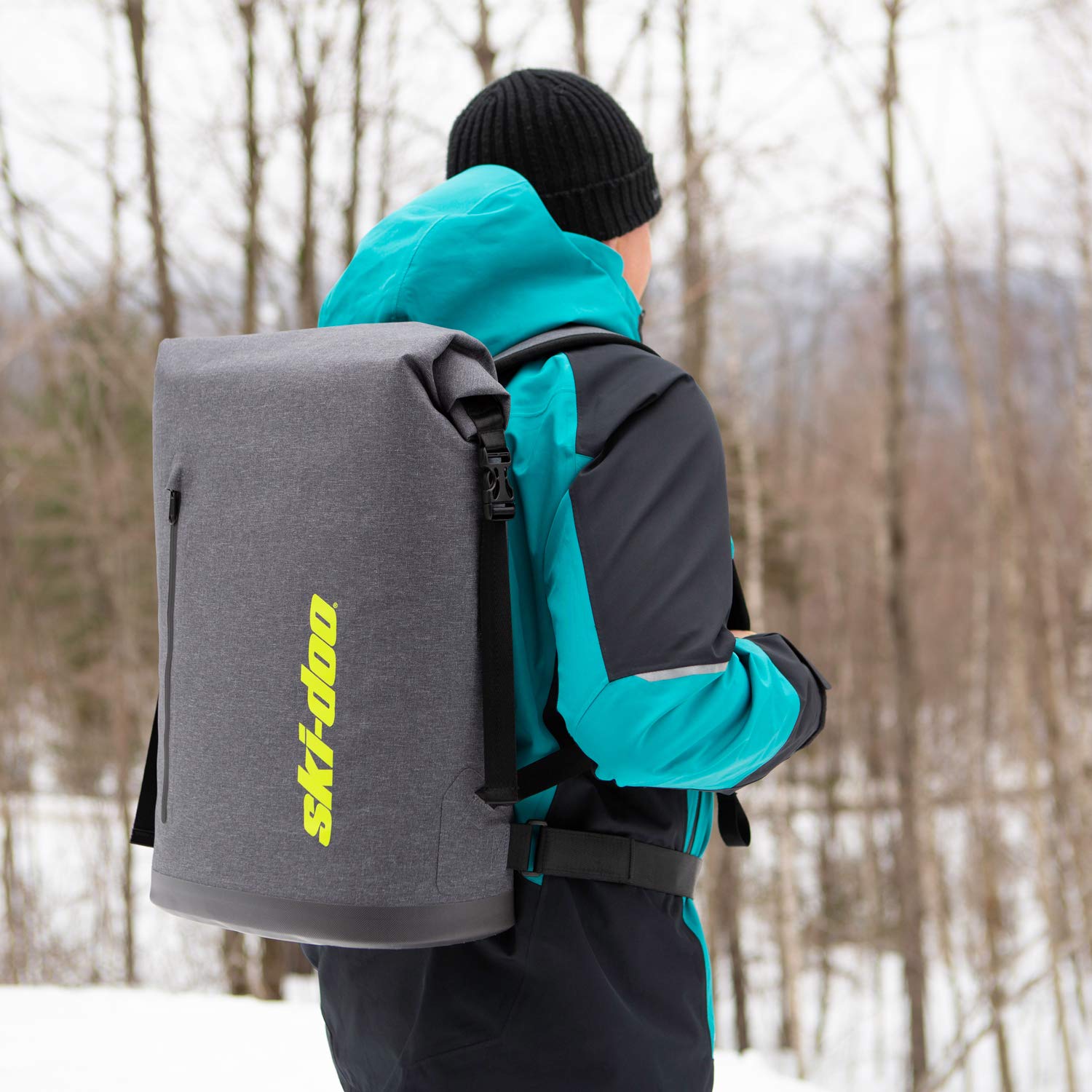 **Ski-Doo Backpack for Men & Women - Waterproof Hiking Backpack, Grey, One Size - Perfect for Skiing, Snowboarding, Camping & Outdoor Adventures**