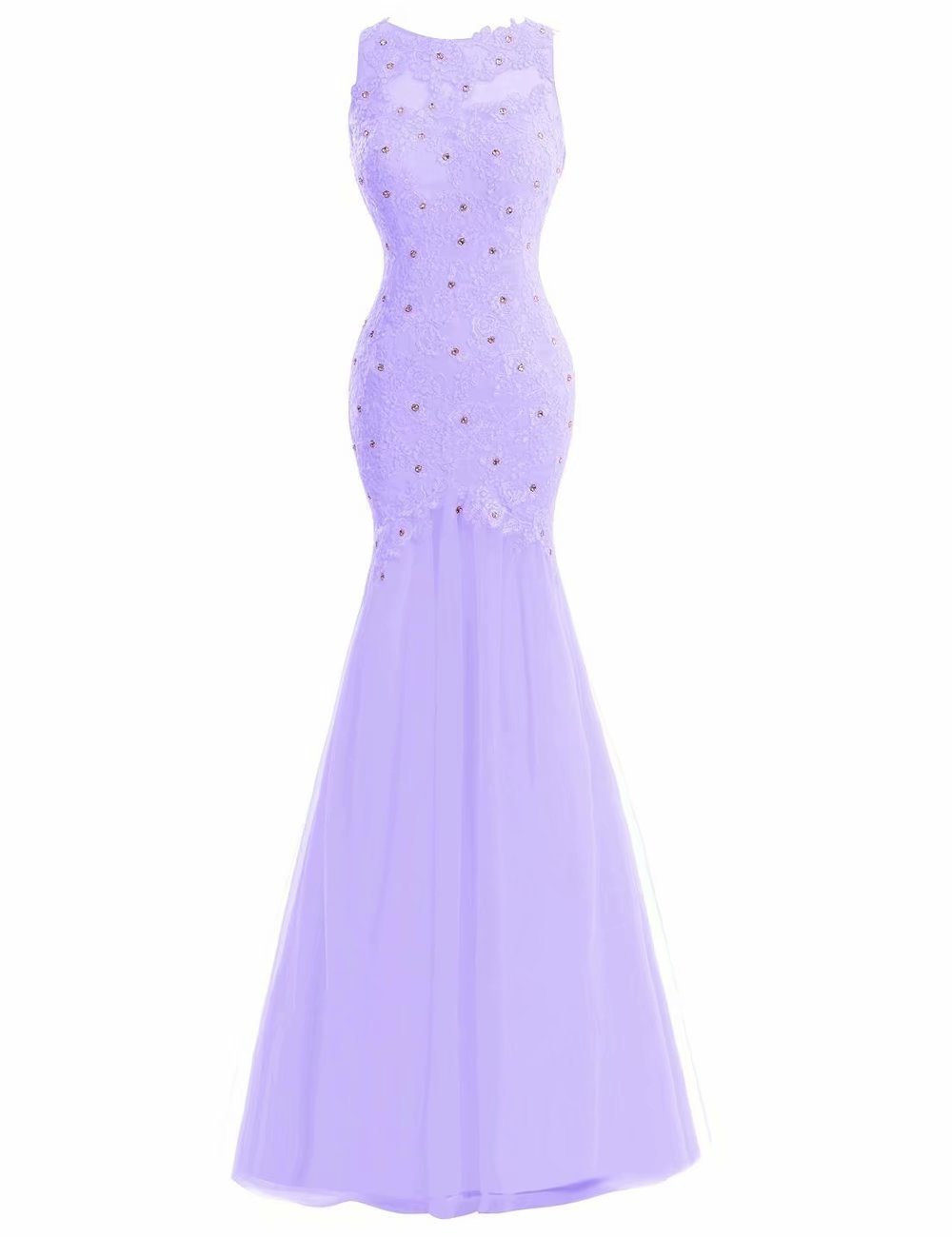 Elegant Women's Tulle Beaded Mermaid Dress with Lace Details - Long Prom Evening Gown for Cocktail Parties, Weddings & Formal Events