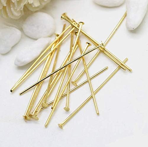 330 PCS Gold Plated Head Pins for Jewelry Making - 32mm DIY Beading Findings - Perfect for Necklaces, Bracelets & Earrings Crafting