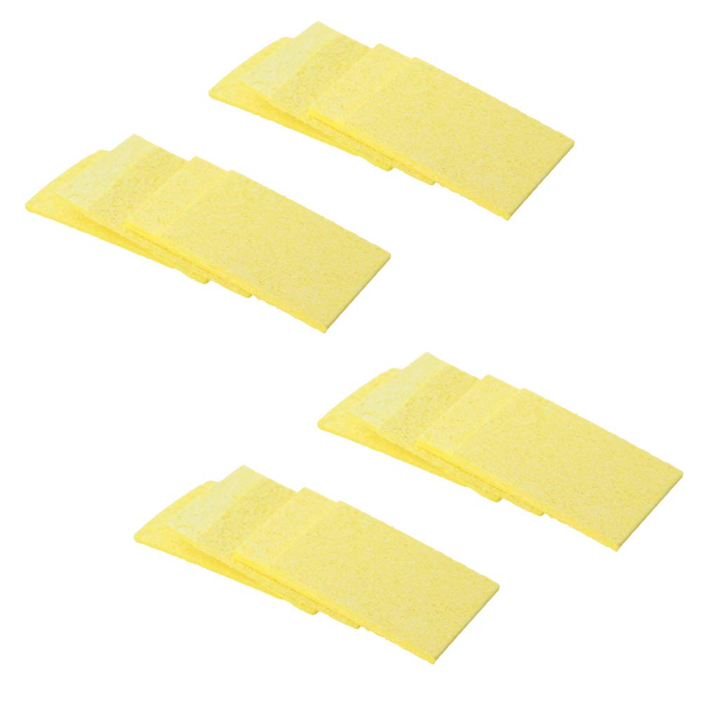 Fielect 20Pcs Soldering Sponge 60x40x11mm - High-Quality Soldering Iron Tip Cleaning Sponge for Electronics Repair, Yellow Rectangle Solder Tip Clean Pads - Perfect for DIY Projects and Professional Use
