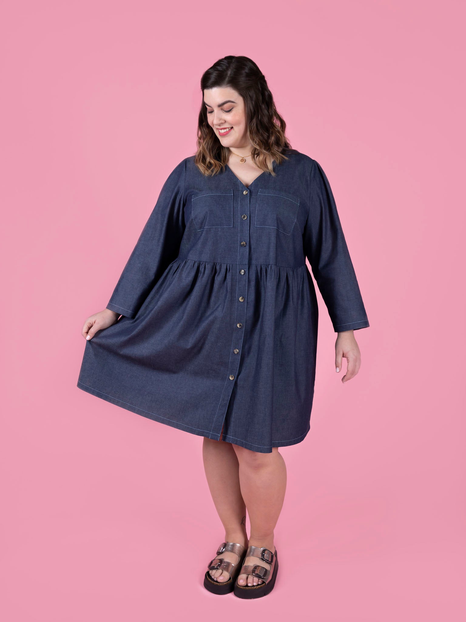 Tilly and the Buttons Nell Dress & Blouse - Women's Stylish Floral Print Wrap Dress for Casual Wear, Office Outfits and Special Occasions