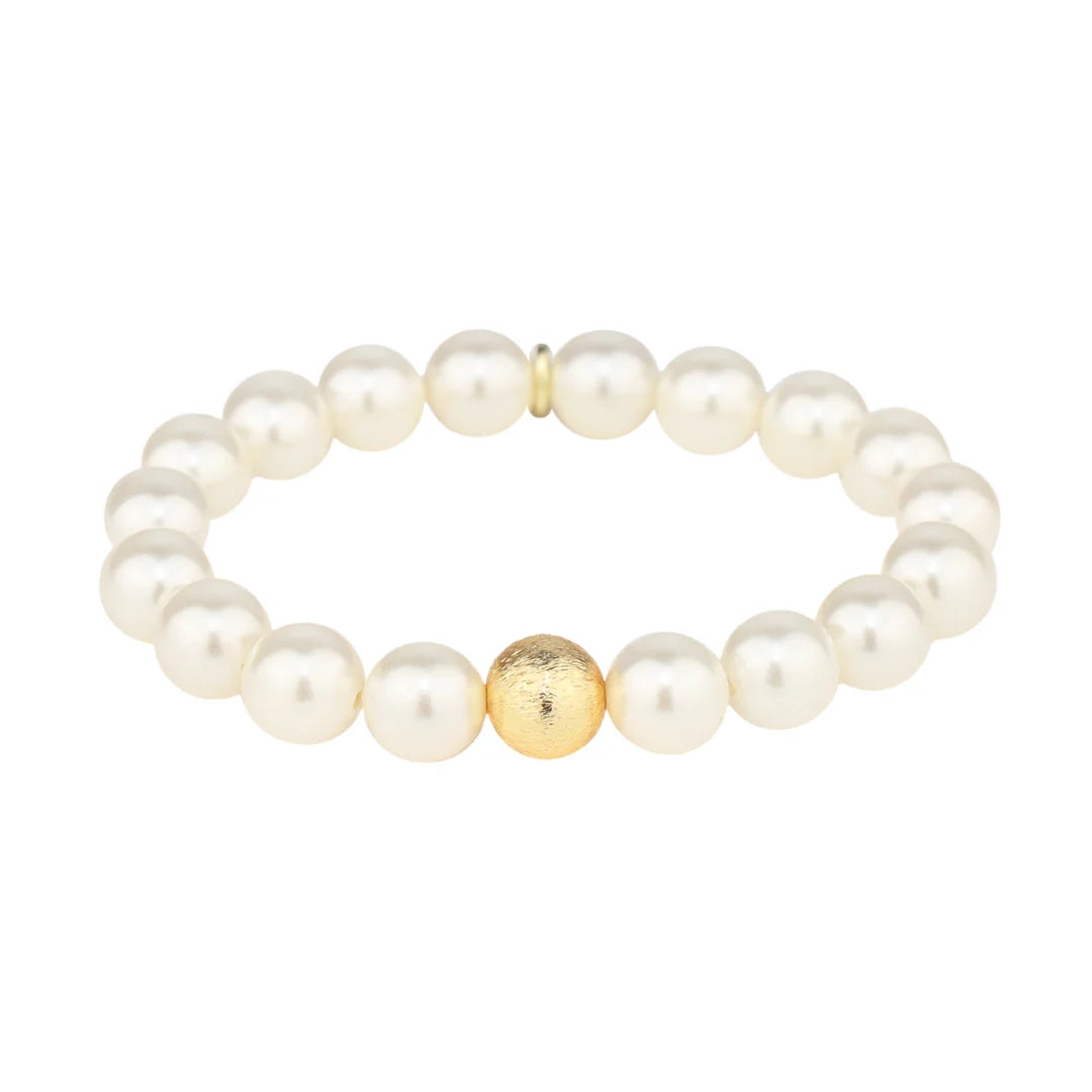BuDhaGirl White Pearl Mala Beaded Bracelet - Meditation & Yoga Accessory for Women, Mindful Jewelry for Spiritual Practice & Daily Wear