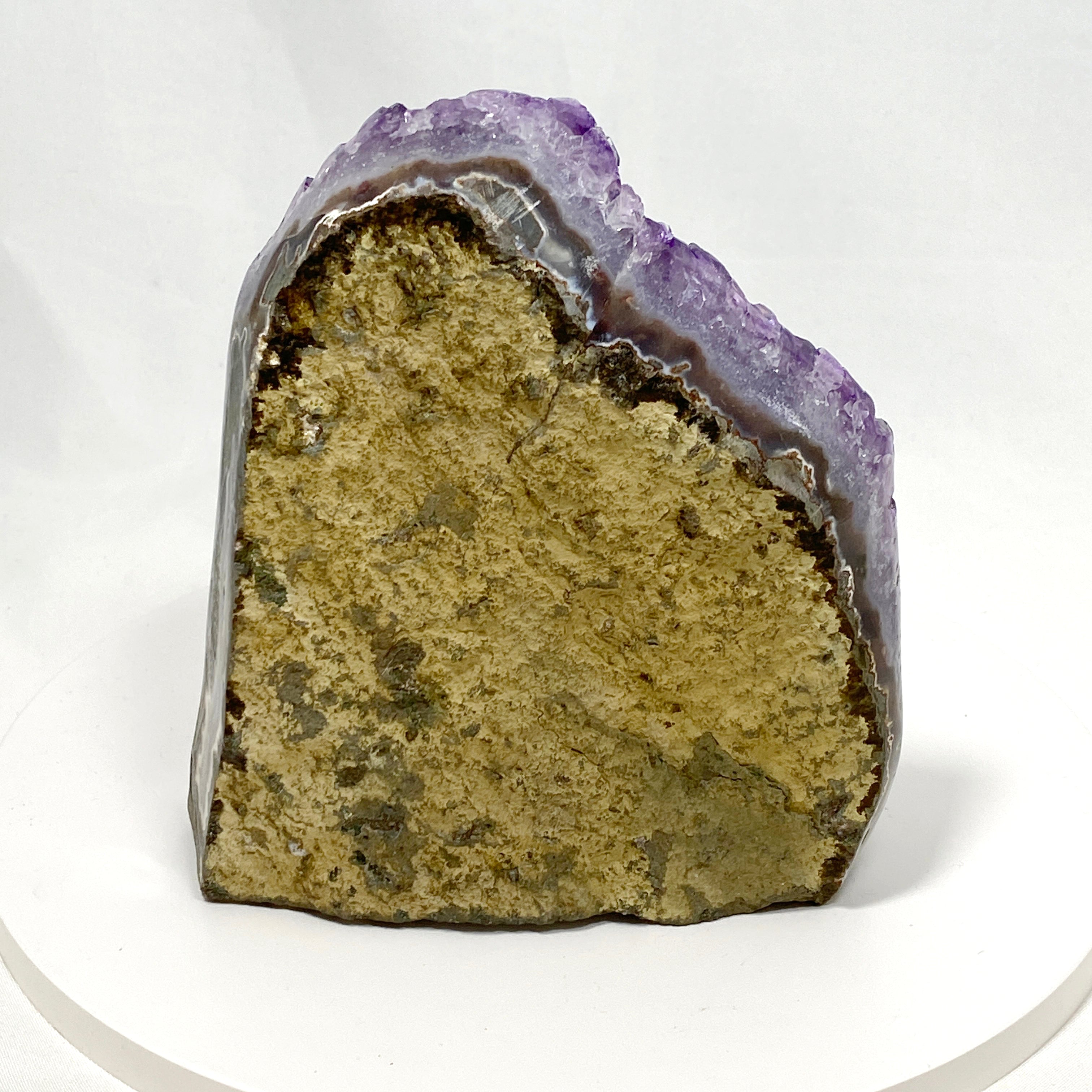 Premium Amethyst Cluster Geode Cut Base - Natural Uruguay A-Grade Amethyst Crystal for Home Decor, Meditation & Healing - AMCB 10