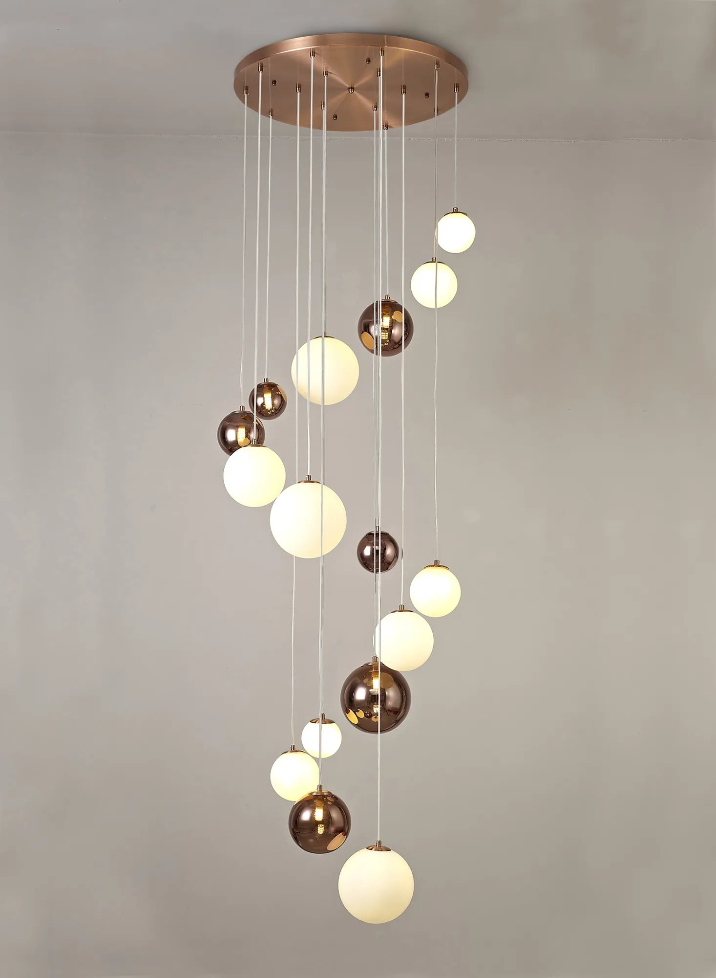 60cm Austin Glass Pendant Light with 16 G9 Bulbs - Modern Hanging Fixture for Kitchen Island, Dining Room, and Living Room Lighting