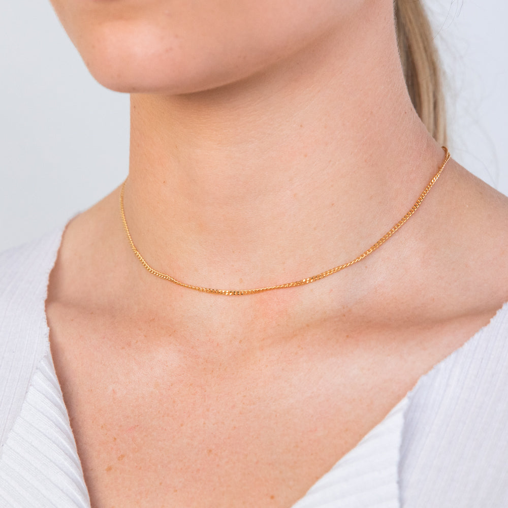 9ct Yellow Gold 50 Gauge Curb 40cm Chain - Elegant Jewelry for Men & Women, Perfect for Everyday Wear, Gifts & Special Occasions
