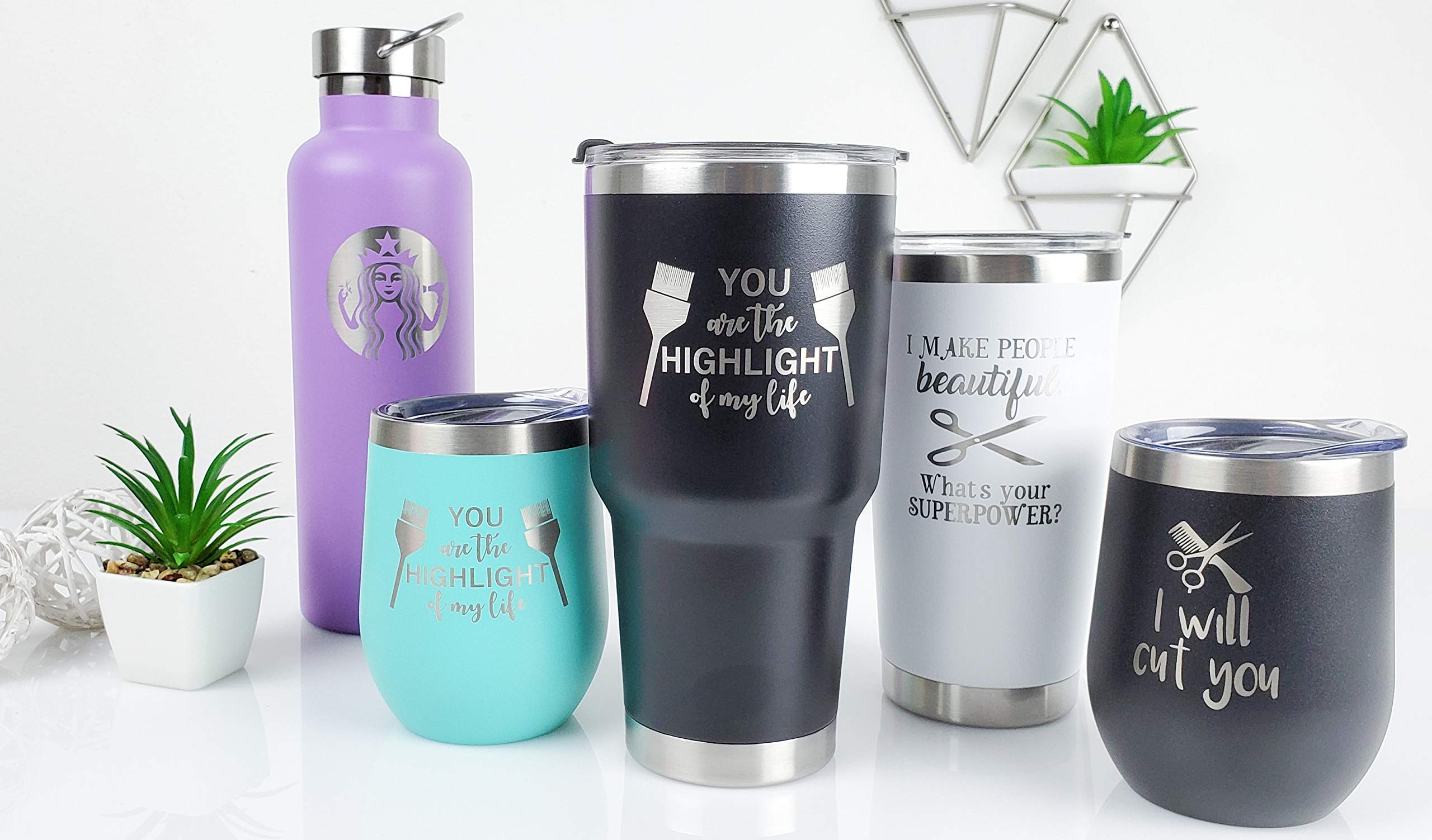 Stylist Gift Ideas - 20oz & 30oz Insulated Wine Tumblers & Water Bottles for Hairdressers - Perfect for Salon Appreciation, Birthday & Christmas Gifts