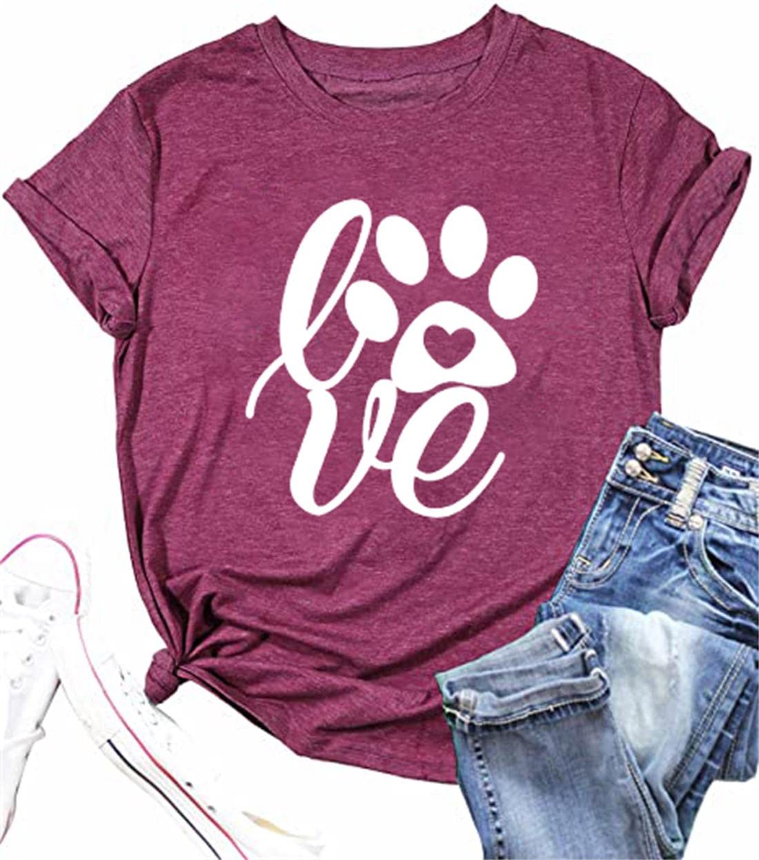 Dog Mom Life Short Sleeve T-Shirt for Women - Cute Dog Paw Print Graphic Tee - Perfect for Casual Wear, Dog Lovers Gifts & Everyday Outfits