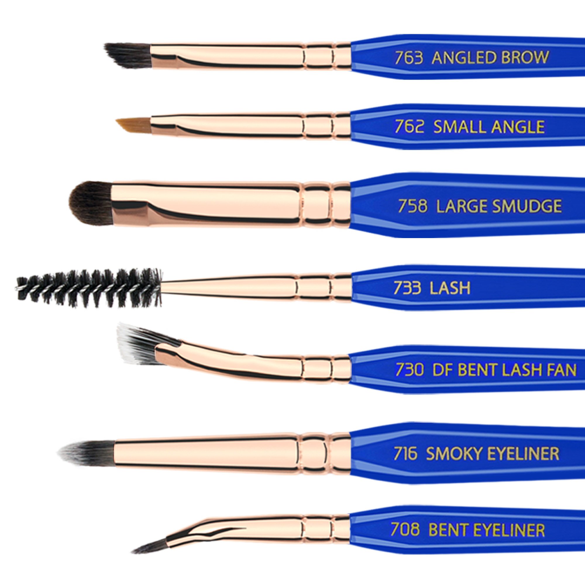 Bdellium Tools Professional 15-Piece Golden Triangle Makeup Brush Set for Eyes with Stand-Up Pouch - Perfect for Makeup Artists, Travel & Everyday Beauty Routine