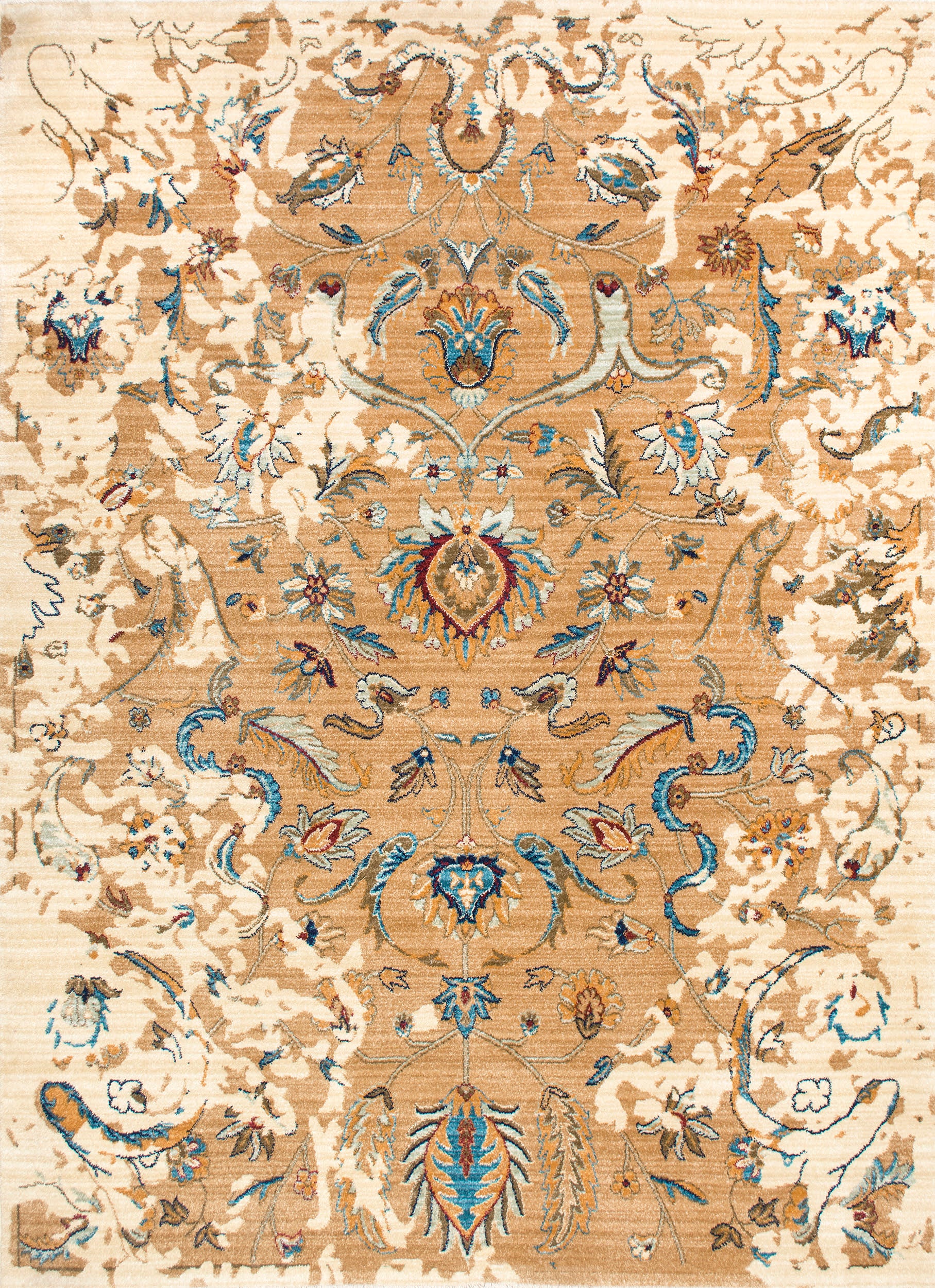 Blossom Area Rug - Soft Beige Boho Chic Living Room Carpet for Home Decor | Cozy & Stylish Floor Mat for Bedroom, Dorm, or Office